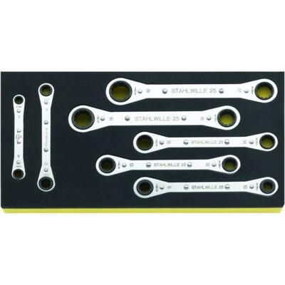 Stahlwille 96838751 TCS 25/7 Ringsleutel met ratelset Sleutelbreedte (metrisch) 8 - 19 mm