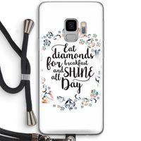 Diamonds: Samsung Galaxy S9 Transparant Hoesje met koord