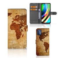 Motorola Moto G9 Plus | Flip Cover | Wereldkaart