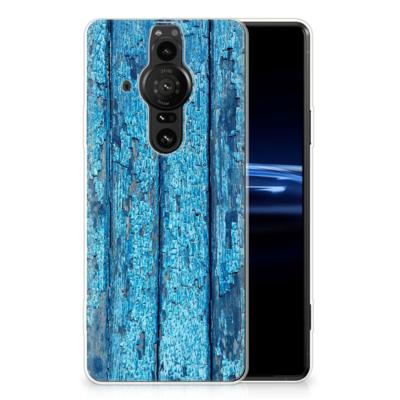 Sony Xperia Pro-I | Bumper Hoesje | Wood Blue