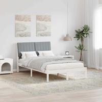 Bedframe met hoofdeinde Wit 120 x 190 cm Stof