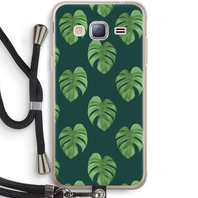 Monstera leaves: Samsung Galaxy J3 (2016) Transparant Hoesje met koord