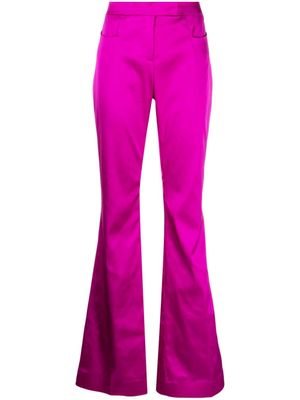 TOM FORD pantalon en satin à coupe évasée - Violet