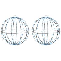 Bal met 192 LED 2 pcs Koudwit 40 cm Metaal