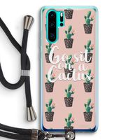 Cactus quote: Huawei P30 Pro Transparant Hoesje met koord