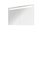 Proline Premium spiegelkast met spiegels aan binnen- en buitenzijde, geïntegreerde LED-verlichting en 2 deuren 120 x 60 x 14 cm, glans wit - thumbnail