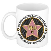 Naam mok Tanja - wit - Most Brilliant - keramiek - 300 ml - cadeau collega beker Naam mok Tanja - wit - Most Brilliant - keramiek - 300 ml - cadeau collega beker