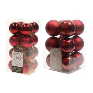 Kerstversiering kunststof kerstballen donkerrood 4-6 cm pakket van 40x stuks