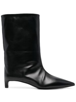 Jil Sander bottes en cuir à bout pointu - Noir
