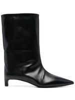 Jil Sander bottes en cuir à bout pointu - Noir