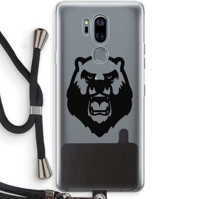 Angry Bear (black): LG G7 Thinq Transparant Hoesje met koord
