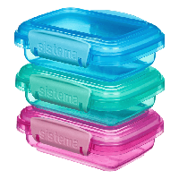 Sistema Lunch - Set van 3 Rechthoekige Voorraaddozen - 200 ml Sistema Lunch - Set van 3 Rechthoekige Voorraaddozen - 200 ml