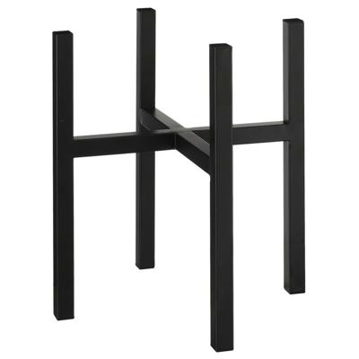 Mica Decorations - bloempot plantenpot standaard / verhoger - zwart - B37.5 x H39.5 cm - metaal