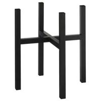 Mica Decorations - bloempot plantenpot standaard / verhoger - zwart - B37.5 x H39.5 cm - metaal