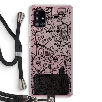 Vexx Black City : Samsung Galaxy A51 5G Transparant Hoesje met koord