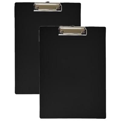 Clipboard - 2x - A4 formaat - zwart - Klembord voor documenten - van PVC