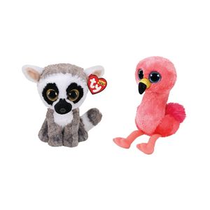 Ty - Knuffel - Beanie Boo's - Linus Lemur & Gilda Flamingo