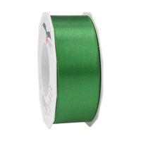 1x Luxe groene satijnen lint rollen breed 4 cm x 25 meter cadeaulint verpakkingsmateriaal - Cadeaulinten - thumbnail