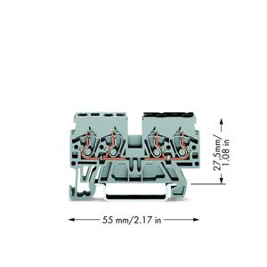 WAGO 870-826 Doorgangsklem 5 mm Spanveer Toewijzing: L Grijs 100 stuk(s)