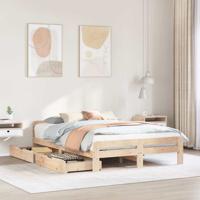 Bedframe zonder matras massief grenenhout 150x200 cm