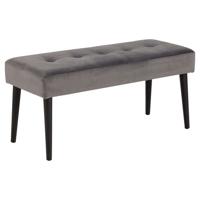 Leen Bakker - Bankje Gaby - Fluweel - Donker - 45x95x38 Cm - Velvet - Grijs
