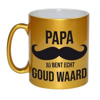 Papa je bent echt goud mok / beker goud 330 ml - Vaderdag cadeau