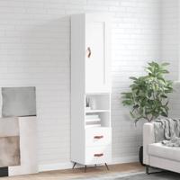 Hoge kast 34,5x34x180 cm bewerkt hout wit