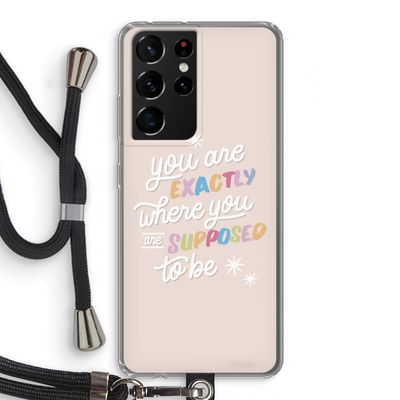Right Place: Samsung Galaxy S21 Ultra Transparant Hoesje met koord