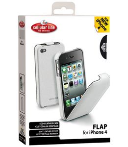 Cellularline Flap Case, iPhone 4 mobiele telefoon behuizingen Wit