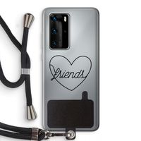 Friends heart black: Huawei P40 Pro Transparant Hoesje met koord