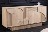 Design dressoir ART DECO 170cm wit gekalkt massief mangohout 3D front - 44060