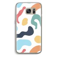 Memphis Shapes Blue: Samsung Galaxy S7 Transparant Hoesje