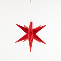 Red 3D Star 12Cm / 1Led Warm White / 1,5M Transparent - Anna's Collection