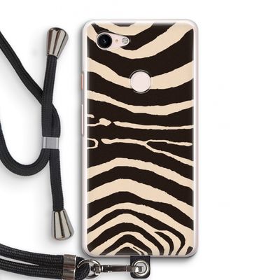 Arizona Zebra: Pixel 3 Transparant Hoesje met koord
