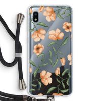 Peachy flowers: Samsung Galaxy A10 Transparant Hoesje met koord