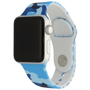 Apple Watch Sport Bandje  - Camouflage Print Blauw - Geschikt voor 38mm/40mm/41mm