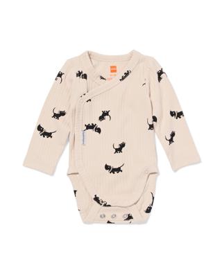 HEMA Takkie newborn meegroei overslagromper LENZING™ ECOVERO™ rib ecru (ecru)