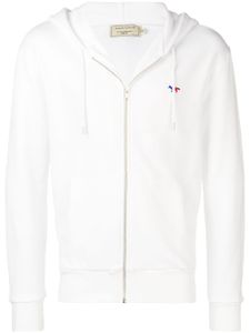 Maison Kitsuné sweat zippé à capuche - Blanc