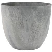 Bloempot/plantenpot van gerecycled kunststof betongrijs D45 en H38 cm