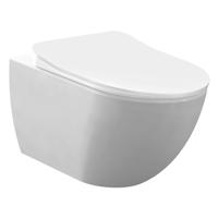 Creavit Design Ophang Wc Wit Met Rvs Sproeier (Bidet), Rimoff, Verborgen Bevestiging FE