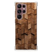 Stevig Telefoonhoesje voor Samsung Galaxy S23 Ultra Wooden Cubes - thumbnail