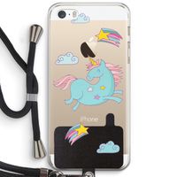 Vliegende eenhoorn: iPhone 5 / 5S / SE Transparant Hoesje met koord