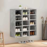 Schoenenkast Beton grijs 52.5 x 30 x 50 cm Bewerkt hout
