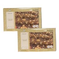 Clusterverlichting - 2x - 1152 led lampjes - warm wit - 690 cm - kerstverlichting lichtsnoer