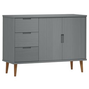 vidaXL Dressoir MOLDE 113x40x80 cm massief grenenhout grijs