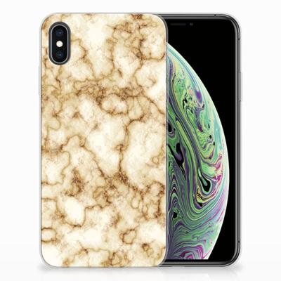 Apple iPhone Xs Max | TPU | Siliconen hoesje | Marmer Goud