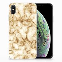 Apple iPhone Xs Max | TPU | Siliconen hoesje | Marmer Goud