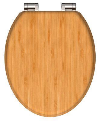 Schutte NATURAL BAMBOO WC-Bril van massief bamboe met soft-close
 81101
