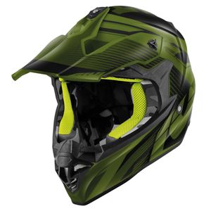 GIVI 60.1 Fresh Mat, Motocrosshelm, Zwart-Groen-Geel