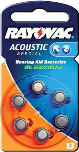 Rayovac Knoopcel ZA13 1.4 V 6 stuk(s) 310 mAh Zink-lucht Hearing Aid Batteries 13 Bli 6